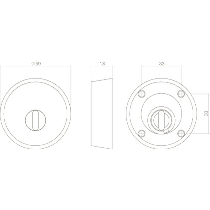 Intersteel SKG3 Safety rosette round for rim locks with core pull protection stainless steel