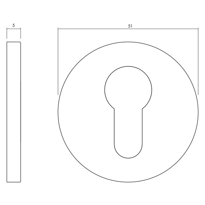 Olivari 1 rosace Olivari ronde avec trou de cylindre profilé chrome mat