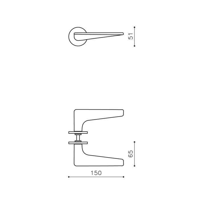Olivari Olivari Türgriff Twist auf runder Rosette anthrazit matt Titan PVD