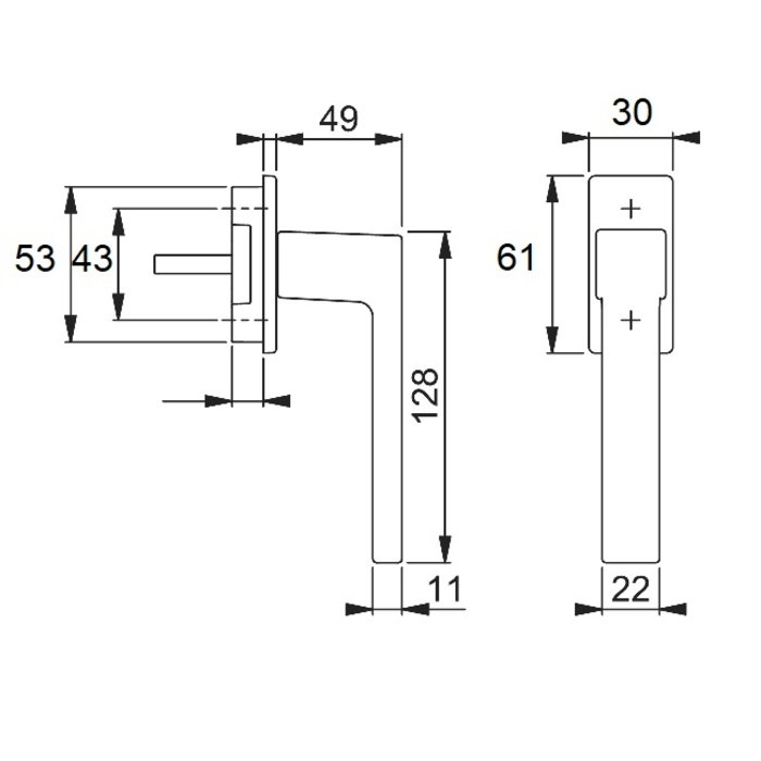 Hoppe Hoppe window handle Austin Alu with tilt and turn function
