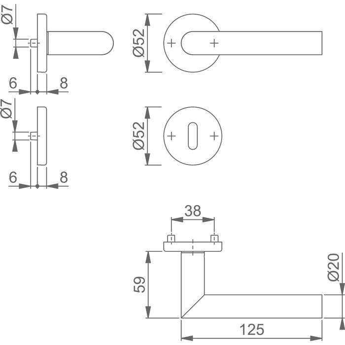Hoppe Hoppe RVS deurkruk Amsterdam met sleutelplaatjes en snelstift E1400Z/42KV