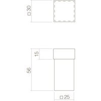 DEURSTOP VIERKANT UNIVERSEEL 56x30x30MM ZWART