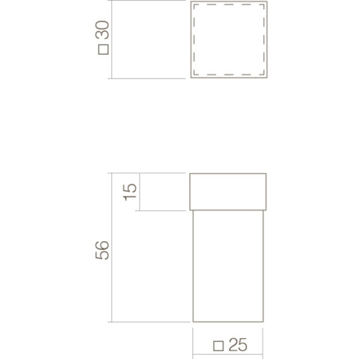 Intersteel Doorstop Square universal 56x30x30mm black