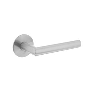 Intersteel Poignées de porte inox angle 90° ressort sur rosaces magnétiques
