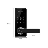 Modern smart door handle D11B with finger scan
