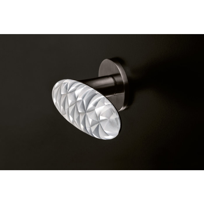 Olivari Poignées de porte Olivari Crystal Diamond Super Anthracite satiné/transparent