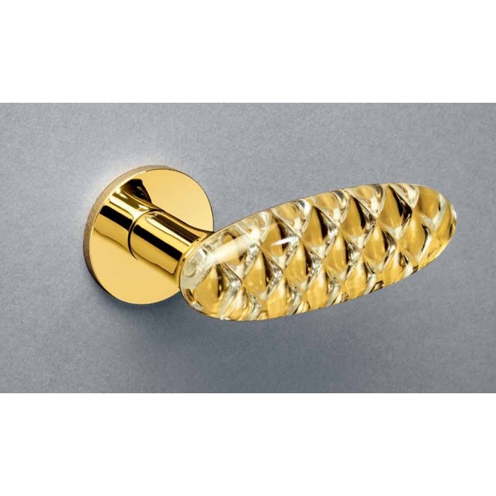 Olivari Olivari Door handle Crystal Diamond on round rosette brass titanium PVD