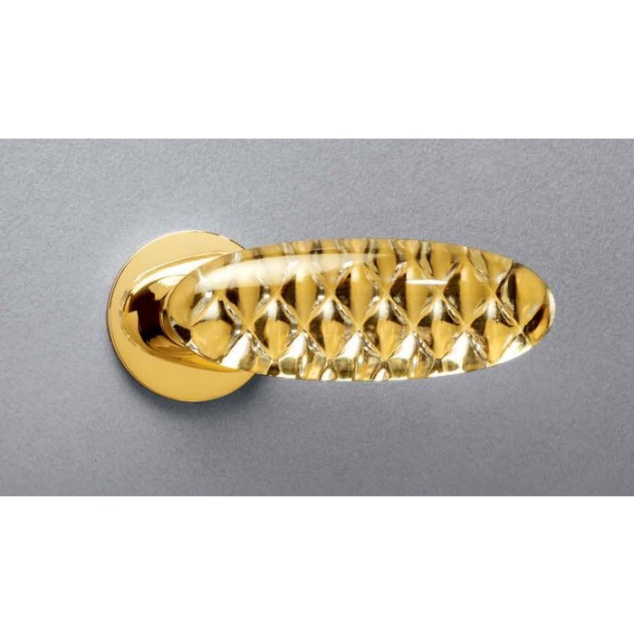 Olivari Olivari Poignée de porte Crystal Diamond sur rosace ronde laiton titane PVD