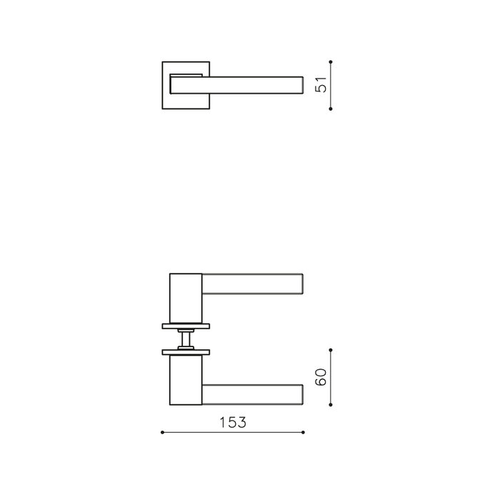 Olivari Olivari door handle Ice Cube on square rosette chrome matt transparent