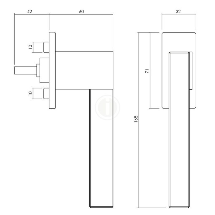 Olivari Olivari window handle ice Chrome transparent