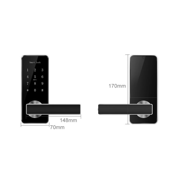 Smart door handle D11A black without fingerprint scanner
