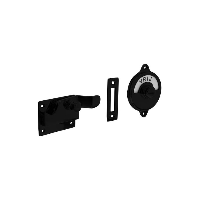Intersteel Serrure WC avec coude et texte "vrij/bezet" noir mat