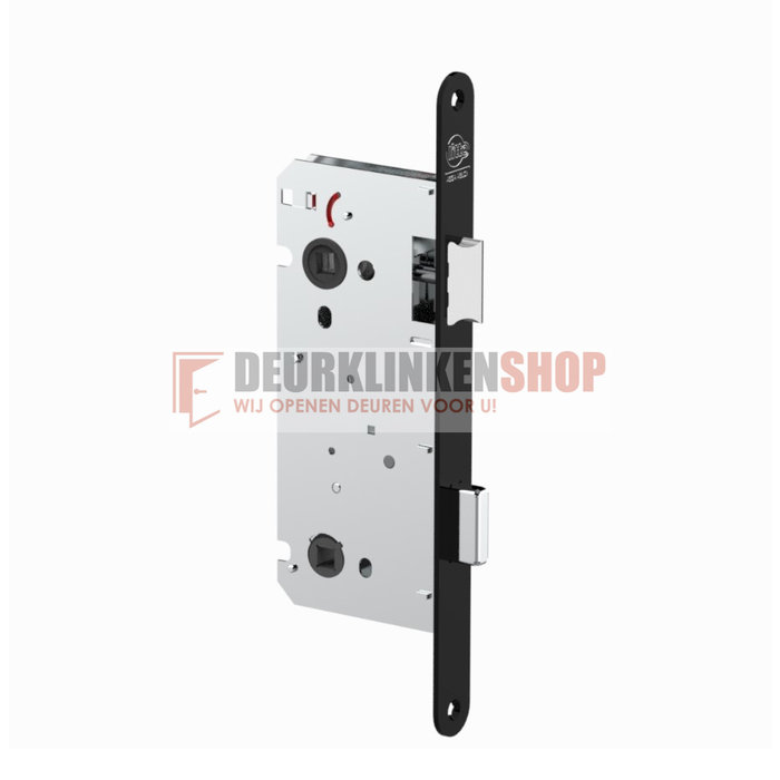 Assa Abloy Litto Toilettenschloss 116/50, schwarz mit gerundeter Frontplatte von 260x22mm