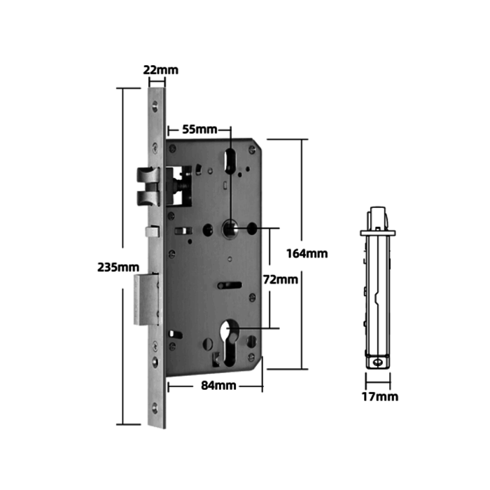 Smart door handle D33A black without fingerprint scanner