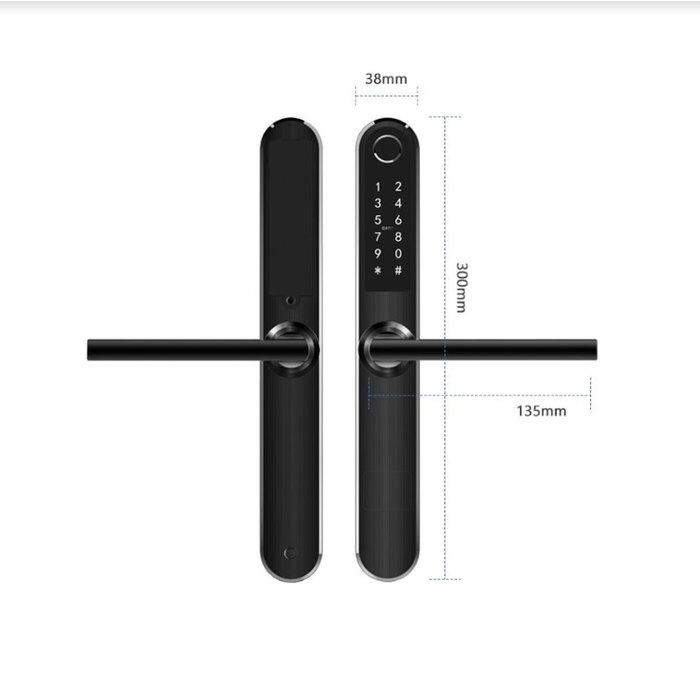 Smart door handle D33A black without fingerprint scanner