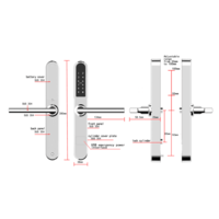 Intelligente deurklink D33B op zilver smalschild voor binnen en buiten