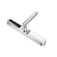 Intelligente deurklink D33B op zilver smalschild voor binnen en buiten