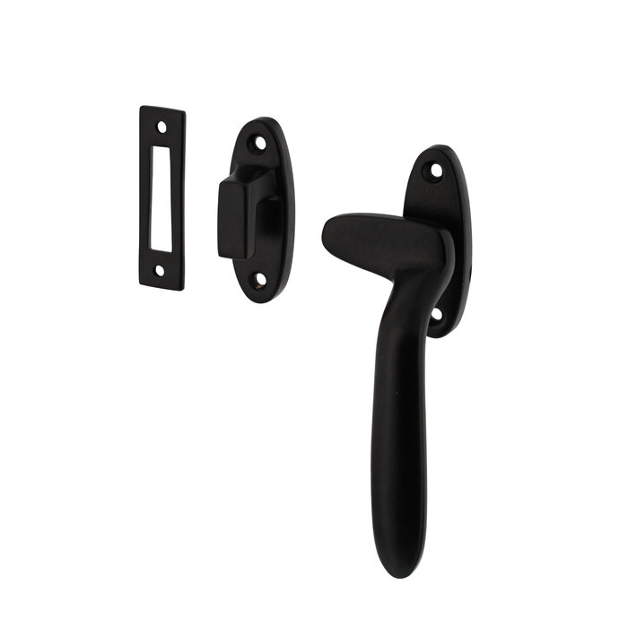 Intersteel Black window handle Dudok Right with strike plate and closing hook