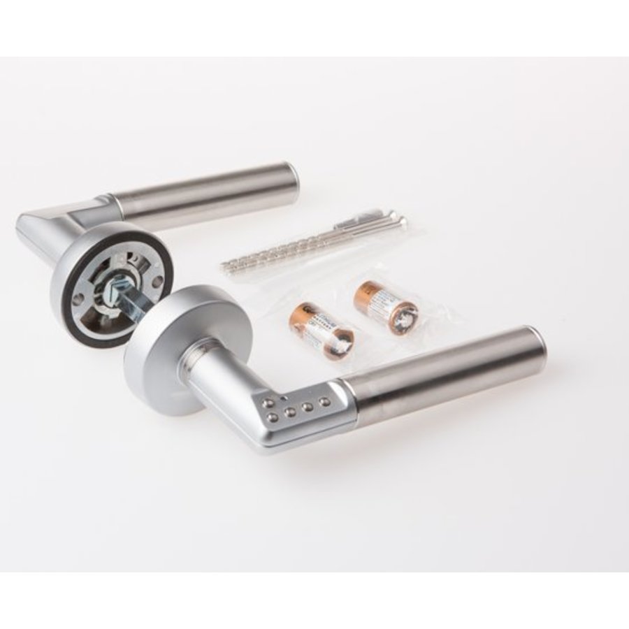 Poignée de porte intelligente avec clavier à code intégré sur rosaces rondes