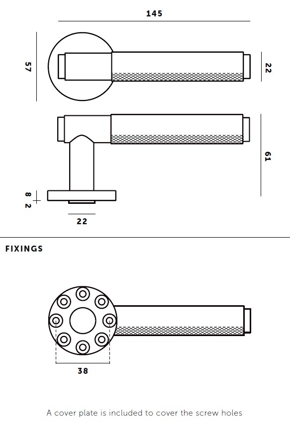 Ein Paar schwarze Türgriffe mit integrierter Feder 14, 5 cm - Buster + Punch