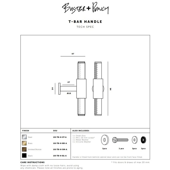 Buster+Punch Meubelgreep "T-Bar" van Buster&Punch Smoked brons