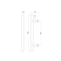 Edelstahl Türgriff T-Form 30x600x800mm einseitige Montage