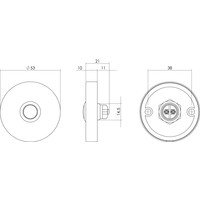 Intersteel Deurbel rond verdekt ø53x10 rvs/mat zwart