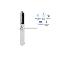 Intelligente deurklink D33B op zilver smalschild voor binnen en buiten