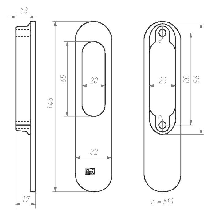 Dauby Sliding door bowl Backplate PSLD aged iron – black (VO)