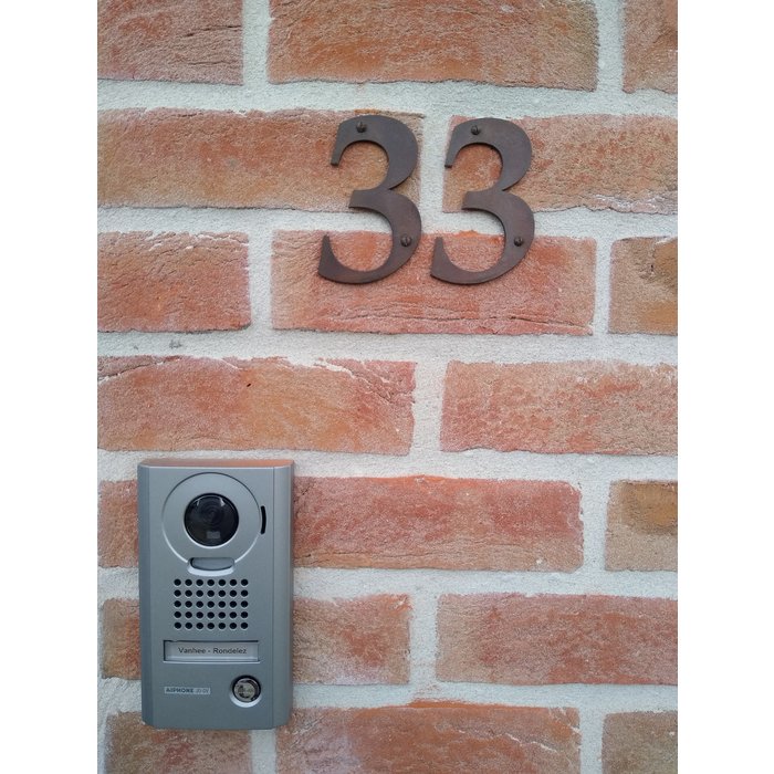 HDD House number 3 rust 106mm