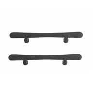 Paar schwarze Türgriffe PMBU 200 / 358mm gealtertes Eisen schwarz Paar für Holztür