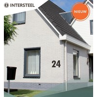 RVS huisnummer 4 met een hoogte van 500mm