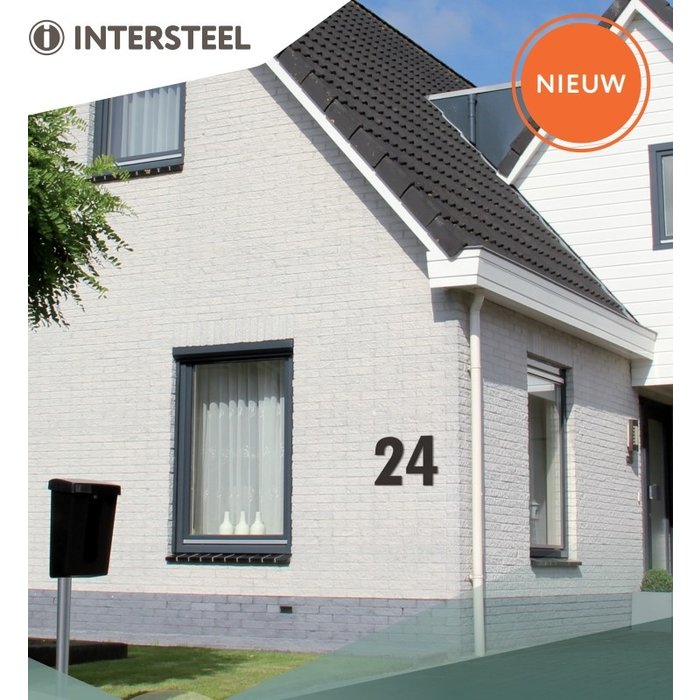 Intersteel Stainless steel house number 4 with a height of 500mm