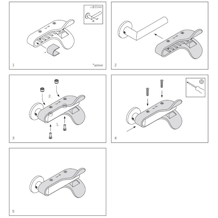 FSB Corona plastic door handle handle for underarm operation