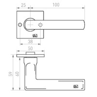 PAAR TÜRGRIFF PH1920 / QU ROHMETALL (RM) ohne BB