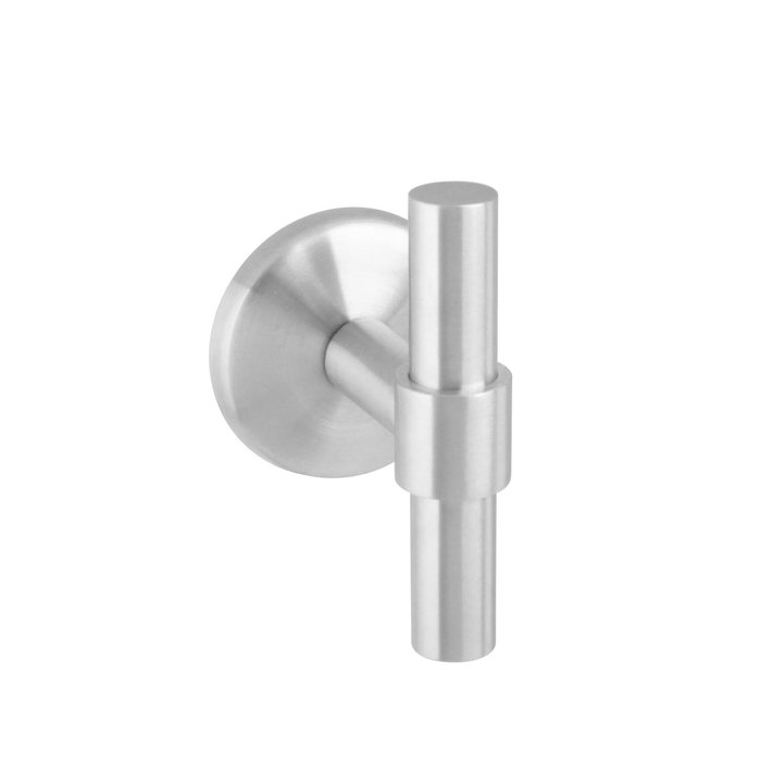 Intersteel Intersteel Bouton de porte avant droit en T sur plaque arrière ronde en acier inoxydable brossé