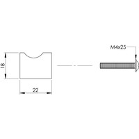 Intersteel Möbelknopf ø 18 mm Griff aus gebürstetem Edelstahl