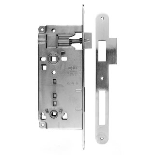 AGB AGB WC-Schloss Edelstahloptik 90mm - abgerundete Frontplatte 238x22mm