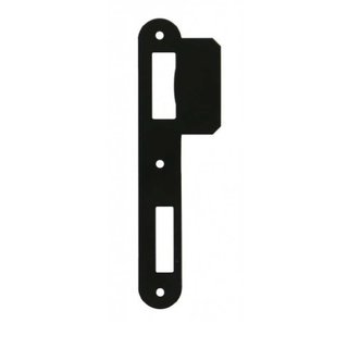 Assa Abloy Schwarze abgerundete Schließplatte mit langer Lippe 24mm - 175x50mm