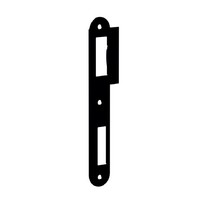 Black rounded strike plate for Litto flush locks series 53 - 175x50mm - short lip 12mm