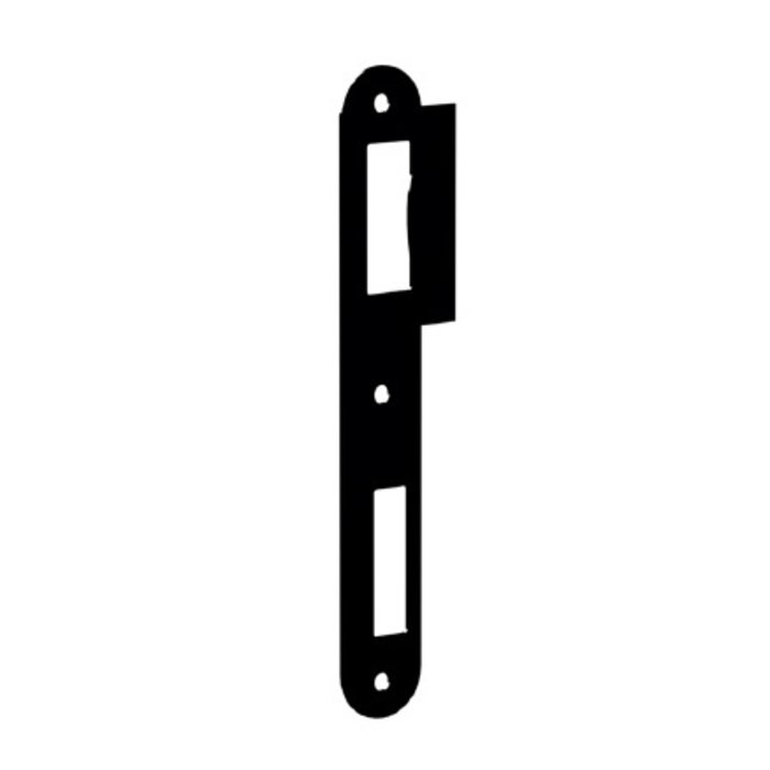 Assa Abloy Plaque de gâche arrondie noire pour serrures affleurantes Litto série 53 - 175x50mm - lèvre courte 12mm