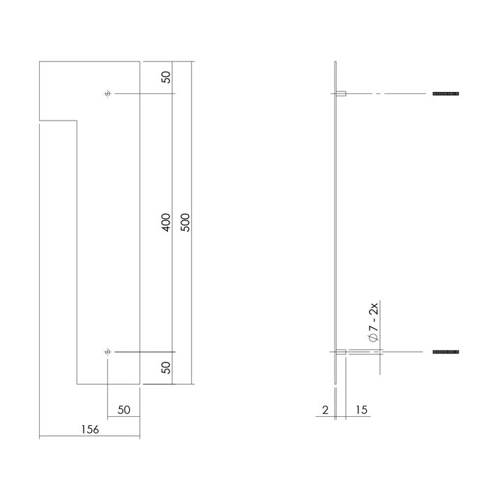 Intersteel RVS huisnummer 1  met een hoogte van 500mm
