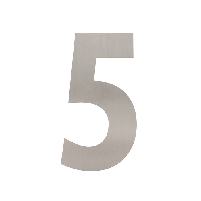 Intersteel Stainless steel house number 5 with a height of 300mm