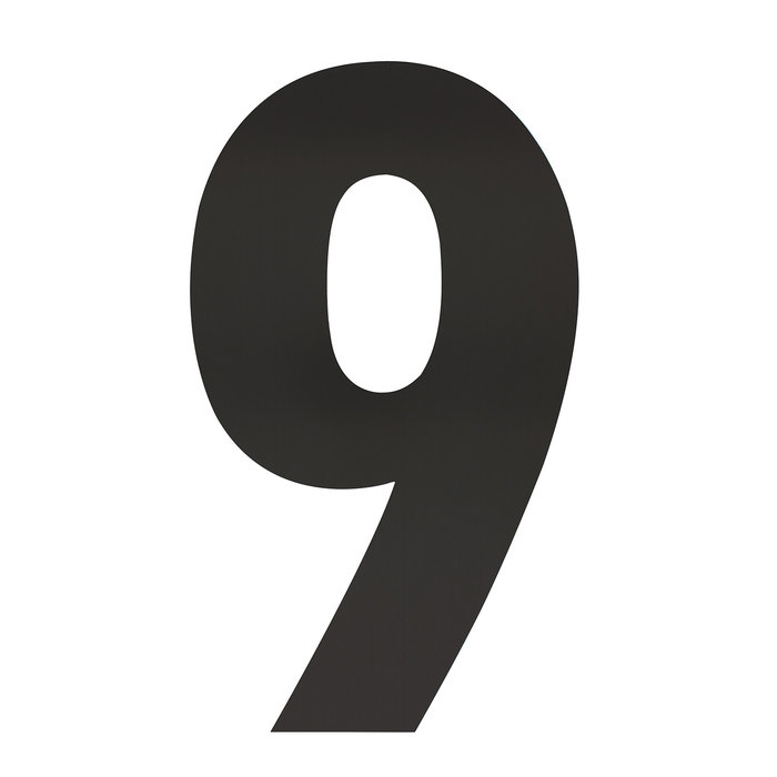 Intersteel Matt black stainless steel house number 9 with a height of 500mm