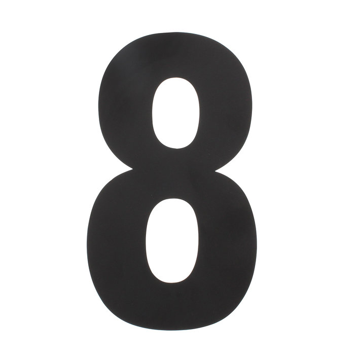 Intersteel Matt black stainless steel house number 8 with a height of 500mm