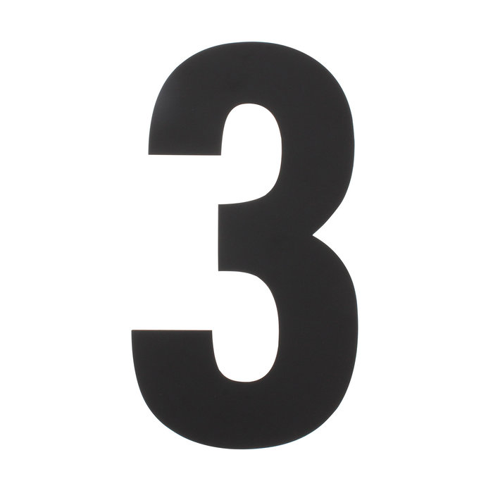 Intersteel Matt black stainless steel house number 3 with a height of 500mm
