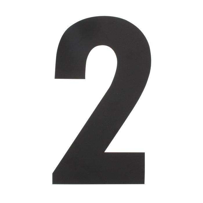 Intersteel Matt black stainless steel house number 2 with a height of 500mm