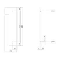 Mat zwart RVS huisnummer 1 met een hoogte van 500mm