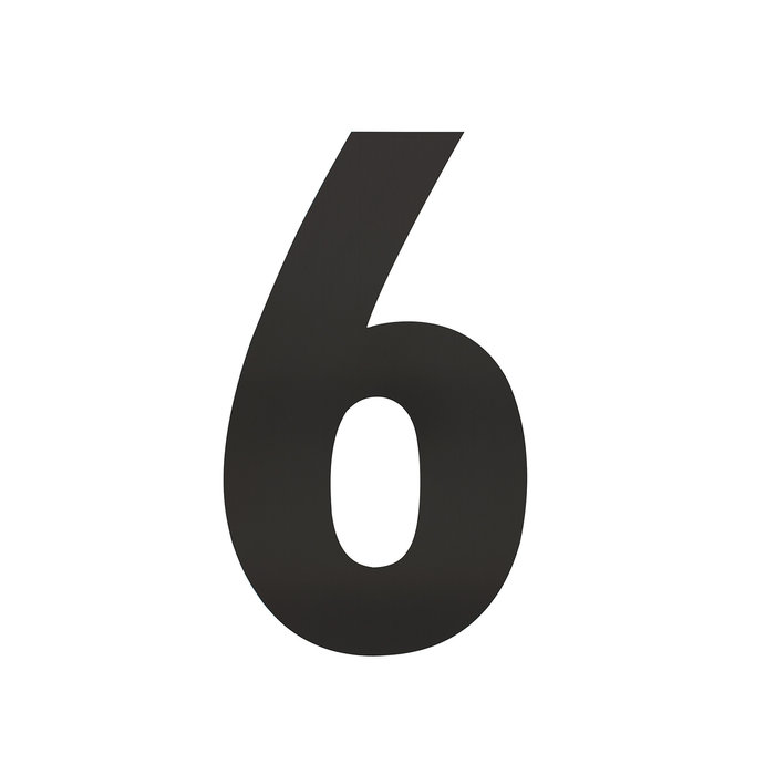 Intersteel Matt black stainless steel house number 6 with a height of 300mm