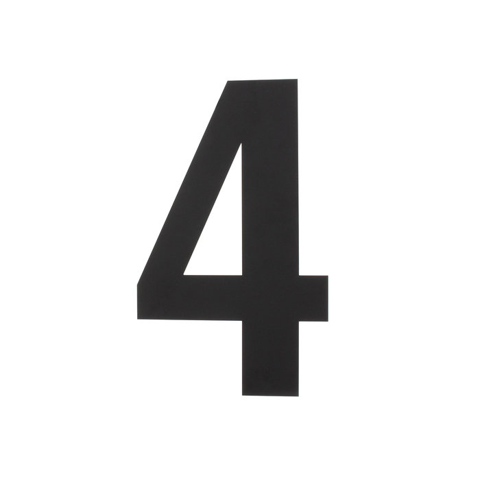 Intersteel Matt black stainless steel house number 4 with a height of 300mm